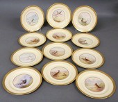 Set of twelve Lenox china bird plates