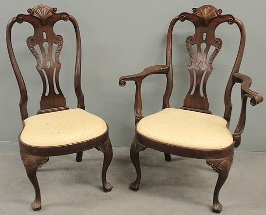 Set of ten Queen Anne style mahogany 158f15