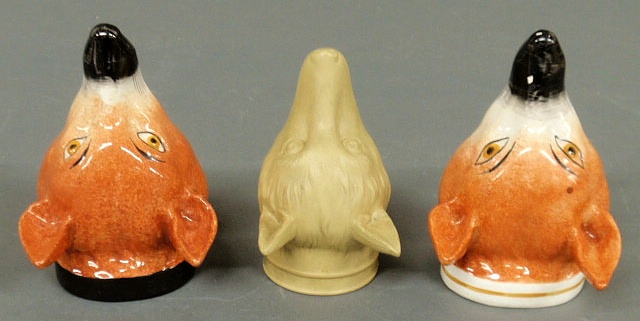 Three English ceramic fox head 158f64