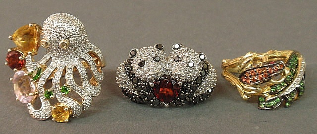 Three ladies animal rings diamond 1590c4