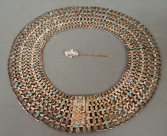 Mexican silver collar necklace 1590f5
