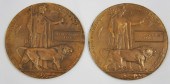 Two Brothers Bronze Death Plaques Medals