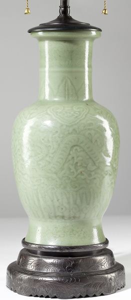 Chinese Celadon Porcelain Vaseconverted