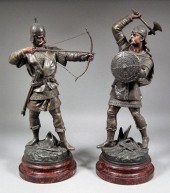 A pair of late 19th Century French patinated