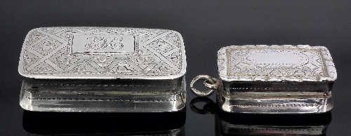 A George IV silver rectangular vinaigrette