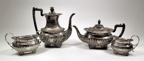 A late Victorian silver four piece