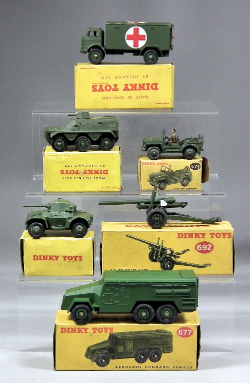 Six Dinky Toys diecast model army 15c31b