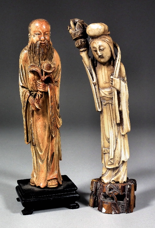 A Chinese carved ivory figure of a Scholar