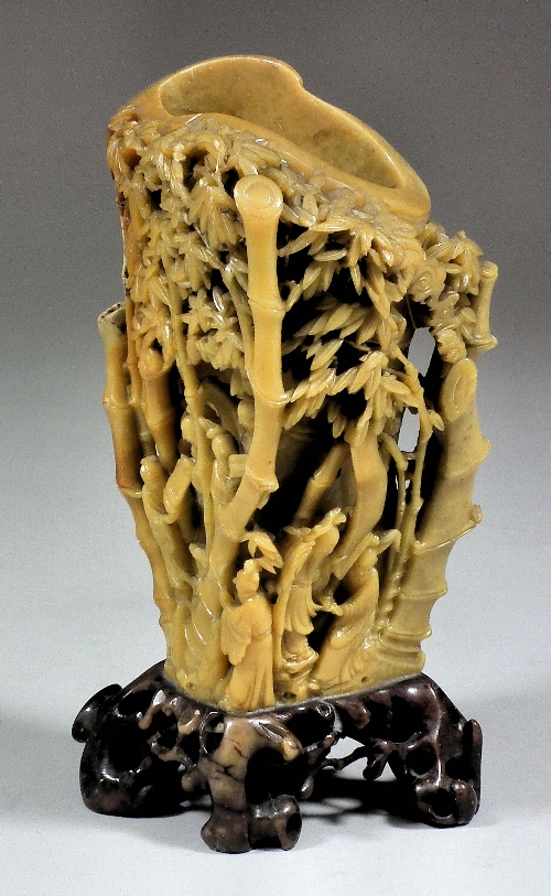 A Chinese carved soapstone simulated 15c3c5