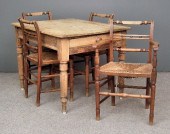 A Victorian stripped pine kitchen table