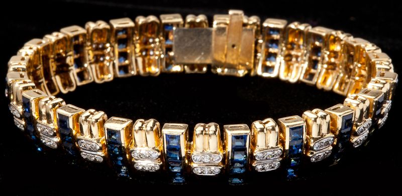 Sapphire and Diamond Line Braceletdesigned 15c548