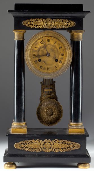 French Empire Portico Mantel Clock19th century