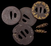 Four Antique Japanese Iron Tsubathe