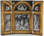 Important Limoges Triptych Panelearly 15c9a5