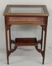 Chippendale style mahogany curio table