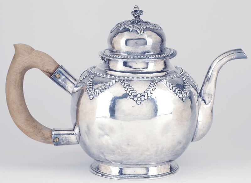 Chinese Silver Teapot mid 19th 15b46f