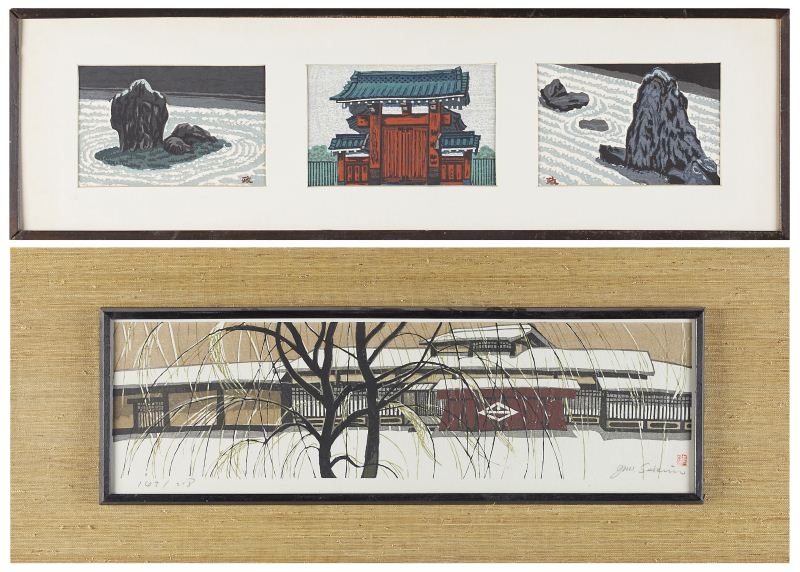 Two Frames of Japanese Woodblock Printsthe