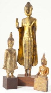 Three Siamese Gilt Buddhas 19th 15b6eb