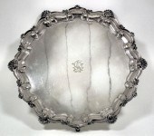 A late Victorian silver circular salver