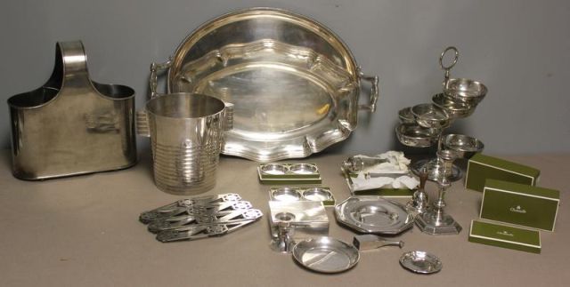 Christofle and other Silverplate Lot.Includes