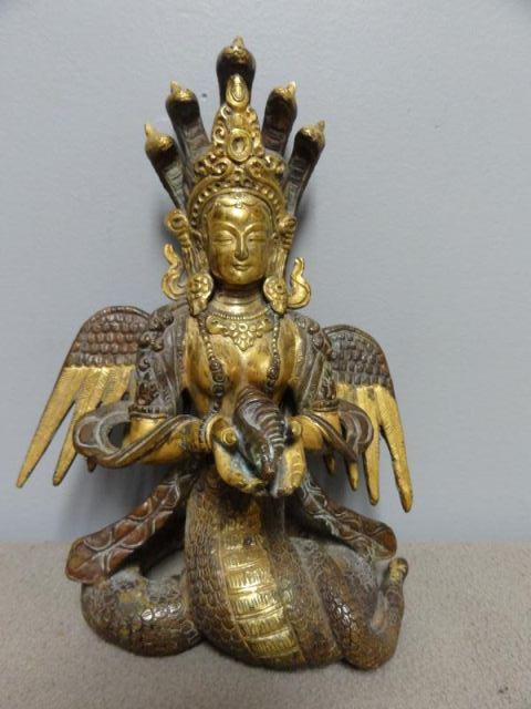 Asian Gilded and Patinated Bronze