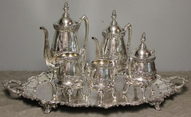 Fancy Victorian Silverplate Tea 15e4f7