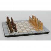 Chess Set 20th century a painted and