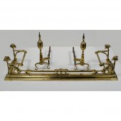 Brass Fender and Andirons English a