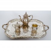 Silverplated Tea Service and Tray American