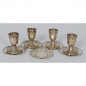 Sterling Candle Holders and Saucers