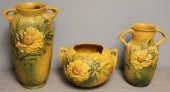 3 Pieces of Peony Pattern Roseville 15ef1e