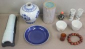 Asian Lot.Includes a low blue bowl with