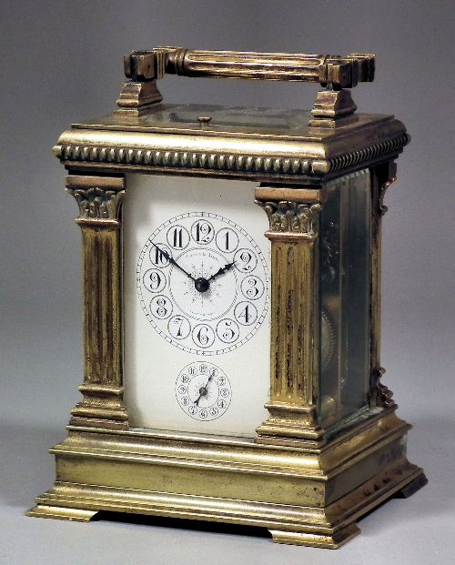 A late 19th Century French carriage clock