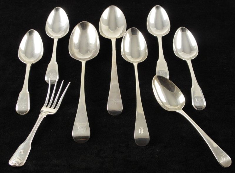 Group of English Silver Flatwareincluding 15d5a9