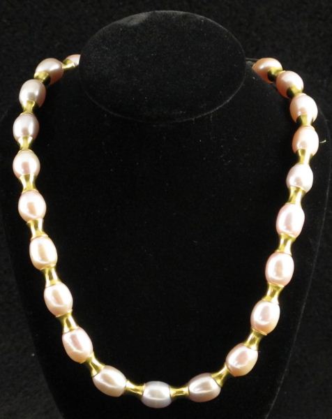 Gold and Freshwater Pearl Necklaceset 15d658
