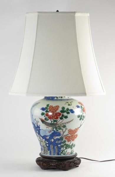 Antique Chinese Ginger Jar Table Lampwhite