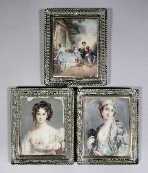 Leroy - Miniature painting on ivory - A couple