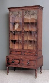A George III mahogany bookcase the upper