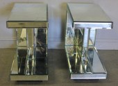 Pair of Mirrored End Tables.From a Park