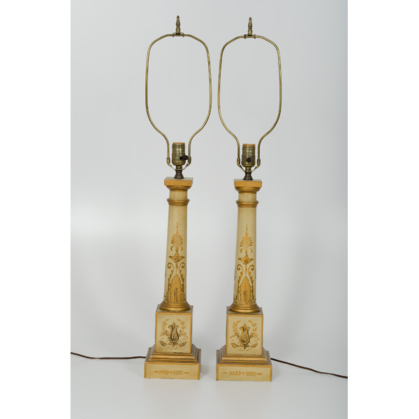 French Tole Painted Table Lamps 15dc6b