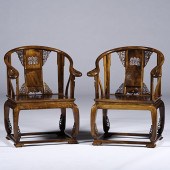 Chinese Carved Huanghuali Chairs 15ddce