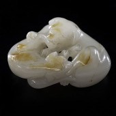 Chinese White Jade Figural Group 15de03