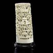 Chinese Ivory Carved Tusk Chinese early