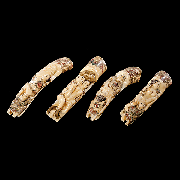 Japanese Ivory Tusk Carvings Japanese 15deba