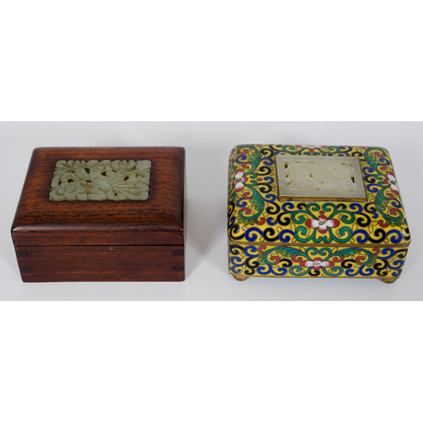 Chinese Inlaid Jade Boxes Chinese  15deef