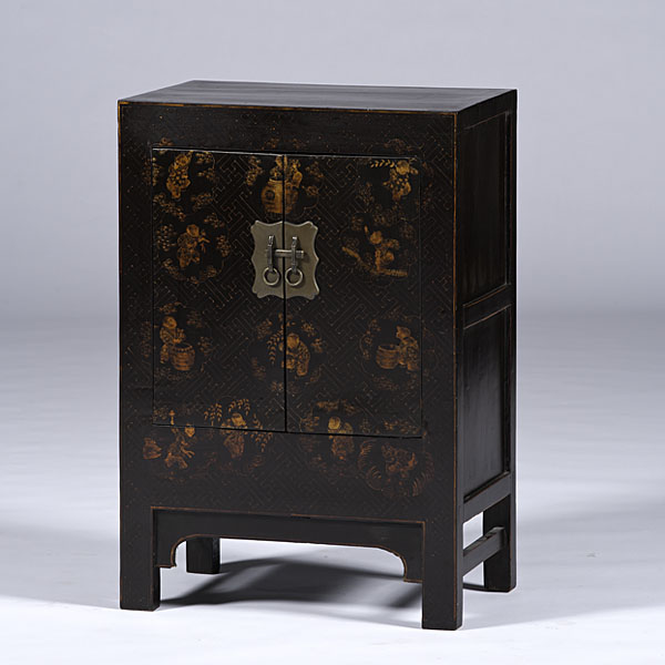Chinese Black Lacquered Chest Chinese  15df16