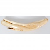 Scrimshaw Tooth Featuring Whale Carving