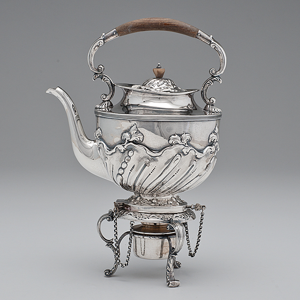 English Sterling Tea Kettle on Stand 160dfb
