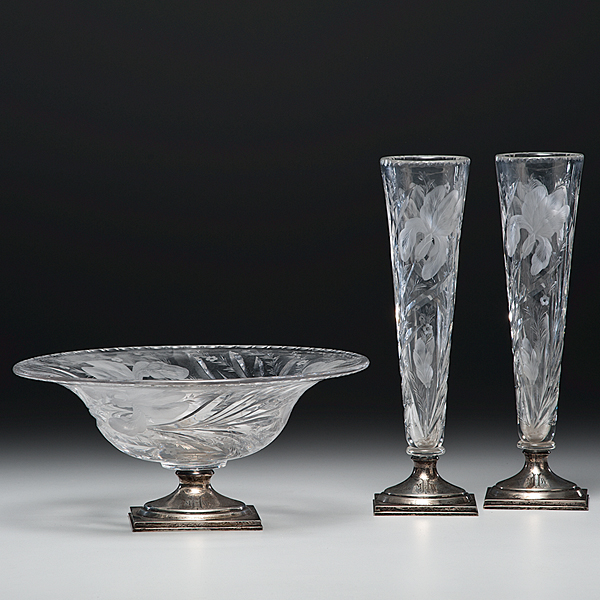 Three Pieces of Hawkes Glass with 160e31