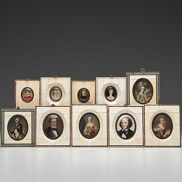Ten Framed Continental Miniatures 160efe